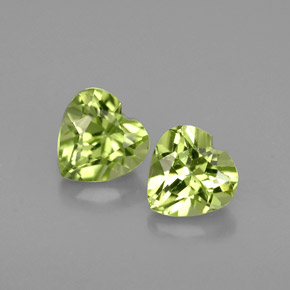 캐럿 천연 생기 있는 그린 페리도트 보석, 하트 모양, 5.2×5.1 mm, VVS-VS