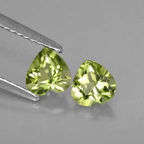 캐럿 천연 생기 있는 그린 페리도트 보석, 하트 모양, 5.2×5.1 mm, VVS-VS