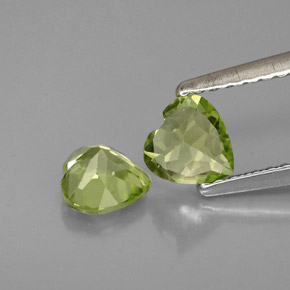 캐럿 천연 생기 있는 그린 페리도트 보석, 하트 모양, 5.2×5.1 mm, VVS-VS