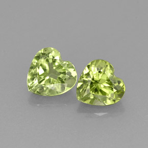 캐럿 천연 생기 있는 그린 페리도트 보석, 하트 모양, 4.8×4.8 mm, VVS-VS