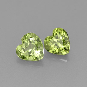 캐럿 천연 생기 있는 그린 페리도트 보석, 하트 모양, 4.8×4.8 mm, VVS-VS