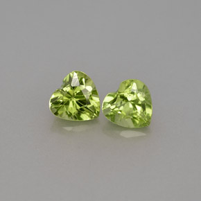 캐럿 천연 생기 있는 그린 페리도트 보석, 하트 모양, 5×5 mm, VS