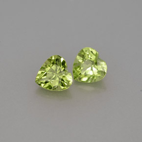 캐럿 천연 생기 있는 그린 페리도트 보석, 하트 모양, 5×5 mm, VS