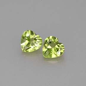 캐럿 천연 생기 있는 그린 페리도트 보석, 하트 모양, 5×5 mm, VS