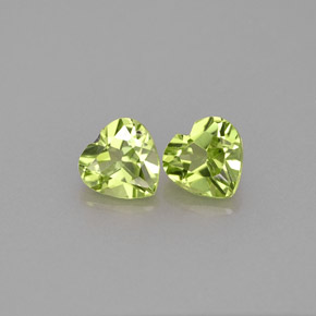 캐럿 천연 생기 있는 그린 페리도트 보석, 하트 모양, 5×5 mm, VS