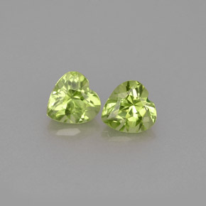 캐럿 천연 생기 있는 그린 페리도트 보석, 하트 모양, 5×5 mm, VS