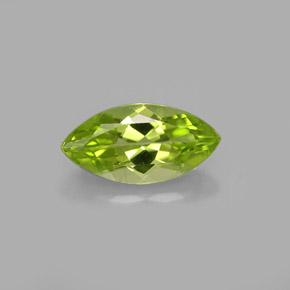 1.05캐럿 천연 생기 있는 그린 페리도트, 마퀴즈, 9.8×4.9 mm, VVS-VS