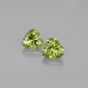 캐럿 천연 생기 있는 그린 페리도트 보석, 하트 모양, 5×4.9 mm, VS