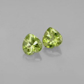 캐럿 천연 생기 있는 그린 페리도트 보석, 하트 모양, 5×4.9 mm, VS