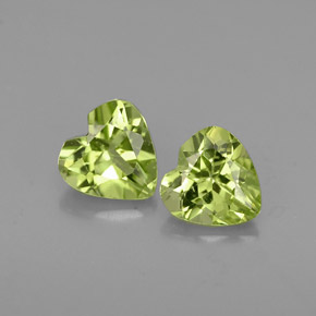 캐럿 천연 생기 있는 그린 페리도트 보석, 하트 모양, 5.1×5 mm, VS