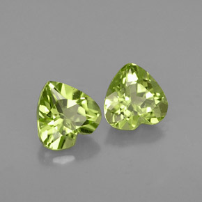 캐럿 천연 생기 있는 그린 페리도트 보석, 하트 모양, 5.1×5 mm, VS