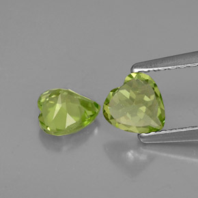 캐럿 천연 생기 있는 그린 페리도트 보석, 하트 모양, 5.1×5 mm, VS