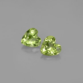캐럿 천연 생기 있는 그린 페리도트 보석, 하트 모양, 5.1×5.1 mm, VS