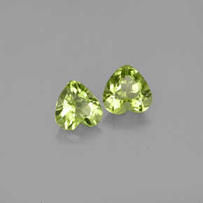 캐럿 천연 생기 있는 그린 페리도트 보석, 하트 모양, 5.1×5.1 mm, VS