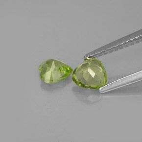 캐럿 천연 생기 있는 그린 페리도트 보석, 하트 모양, 5.1×5.1 mm, VS