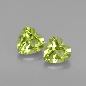 캐럿 천연 생기 있는 그린 페리도트 보석, 하트 모양, 5×4.9 mm, VS