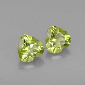 캐럿 천연 생기 있는 그린 페리도트 보석, 하트 모양, 5×4.9 mm, VS