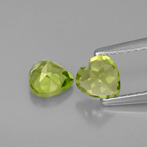 캐럿 천연 생기 있는 그린 페리도트 보석, 하트 모양, 5×4.9 mm, VS