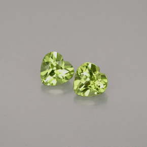 캐럿 천연 생기 있는 그린 페리도트 보석, 하트 모양, 5×4.9 mm, VVS-VS