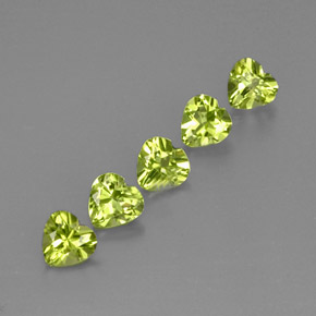 캐럿 천연 생기 있는 그린 페리도트 보석, 하트 모양, 5.1×4.9 mm, VS