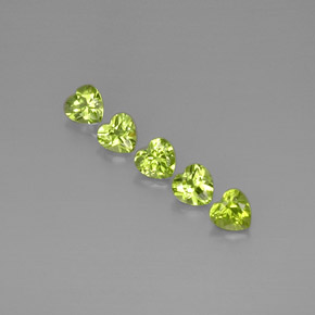 캐럿 천연 생기 있는 그린 페리도트 보석, 하트 모양, 5.2×5.1 mm, VS