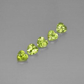캐럿 천연 생기 있는 그린 페리도트 보석, 하트 모양, 5.2×5.1 mm, VS