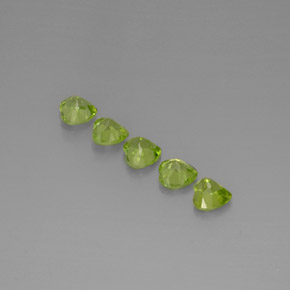캐럿 천연 생기 있는 그린 페리도트 보석, 하트 모양, 5.2×5.1 mm, VS