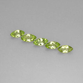 캐럿 천연 생기 있는 그린 페리도트 보석, 마퀴즈, 8.1×4.1 mm, VS