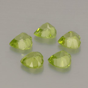 캐럿 천연 생기 있는 그린 페리도트 보석, 하트 모양, 5.1×5.1 mm, VS