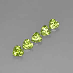 캐럿 천연 생기 있는 그린 페리도트 보석, 하트 모양, 5×4.9 mm, VS