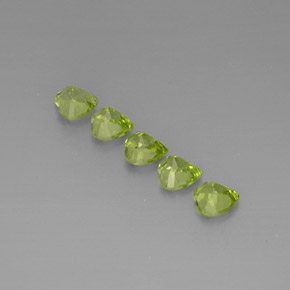 캐럿 천연 생기 있는 그린 페리도트 보석, 하트 모양, 5×4.9 mm, VS