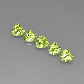 캐럿 천연 생기 있는 그린 페리도트 보석, 하트 모양, 5×4.9 mm, VS
