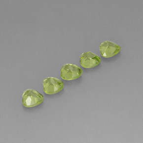 캐럿 천연 생기 있는 그린 페리도트 보석, 하트 모양, 5×4.9 mm, VS