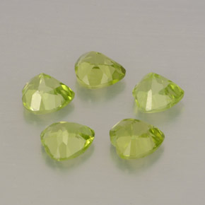 캐럿 천연 생기 있는 그린 페리도트 보석, 하트 모양, 5.1×4.9 mm, VS