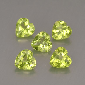 캐럿 천연 생기 있는 그린 페리도트 보석, 하트 모양, 5.1×5.1 mm, VS