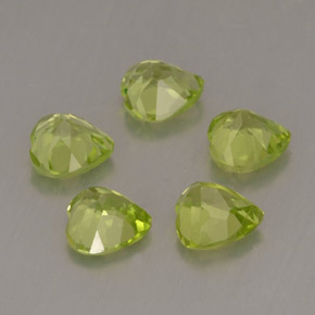 캐럿 천연 생기 있는 그린 페리도트 보석, 하트 모양, 5.1×5.1 mm, VS
