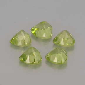 캐럿 천연 생기 있는 그린 페리도트 보석, 하트 모양, 5×5 mm, VVS-VS