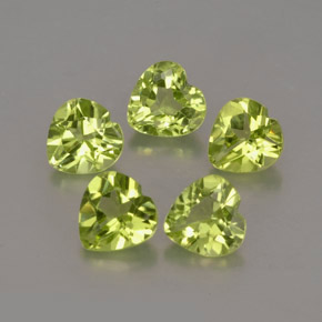 캐럿 천연 생기 있는 그린 페리도트 보석, 하트 모양, 5.1×5 mm, VVS-VS