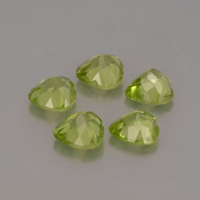 캐럿 천연 생기 있는 그린 페리도트 보석, 하트 모양, 5.1×5 mm, VVS-VS