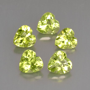 캐럿 천연 생기 있는 그린 페리도트 보석, 하트 모양, 5.1×5.1 mm, VVS-VS