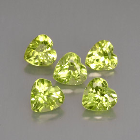 캐럿 천연 생기 있는 그린 페리도트 보석, 하트 모양, 5.1×5.1 mm, VVS-VS