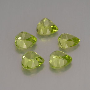 캐럿 천연 생기 있는 그린 페리도트 보석, 하트 모양, 5.1×5.1 mm, VVS-VS