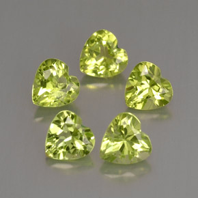 캐럿 천연 생기 있는 그린 페리도트 보석, 하트 모양, 5.1×5.1 mm, VVS-VS