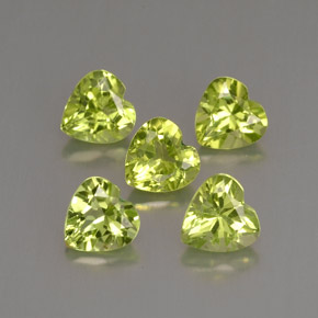 캐럿 천연 생기 있는 그린 페리도트 보석, 하트 모양, 5.1×5.1 mm, VVS-VS