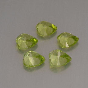 캐럿 천연 생기 있는 그린 페리도트 보석, 하트 모양, 5.1×5.1 mm, VVS-VS