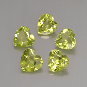 캐럿 천연 생기 있는 그린 페리도트 보석, 하트 모양, 5×4.9 mm, VVS-VS