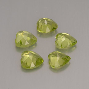 캐럿 천연 생기 있는 그린 페리도트 보석, 하트 모양, 5×4.9 mm, VVS-VS