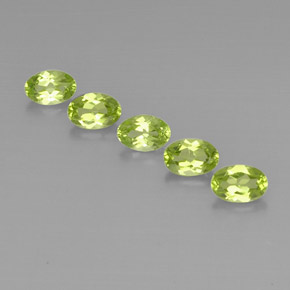 캐럿 천연 생기 있는 그린 페리도트 보석, 타원형 컷, 6.2×4.1 mm, VS