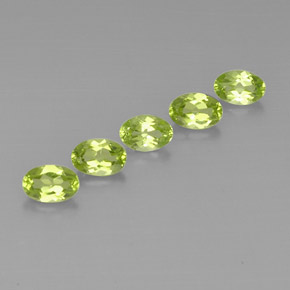 캐럿 천연 생기 있는 그린 페리도트 보석, 타원형 컷, 6.2×4.1 mm, VS