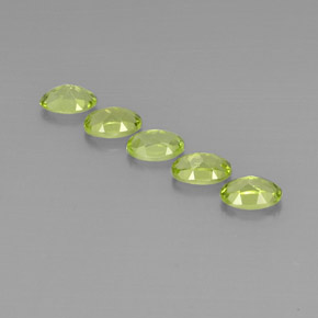 캐럿 천연 생기 있는 그린 페리도트 보석, 타원형 컷, 6.2×4.1 mm, VS